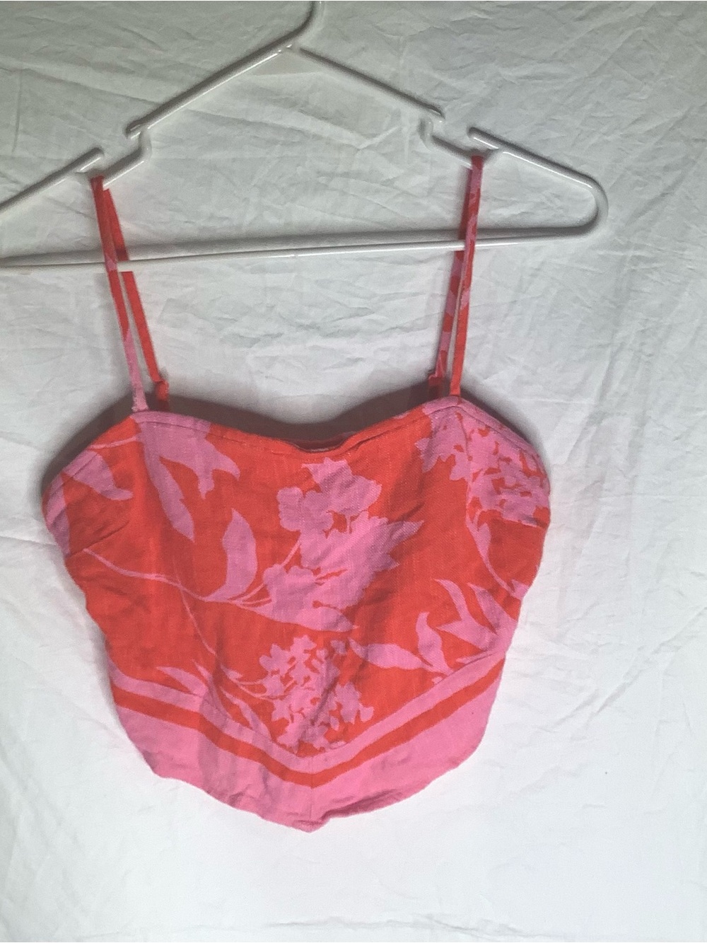 Sienna Sky Red and Pink Floral Corset Tank